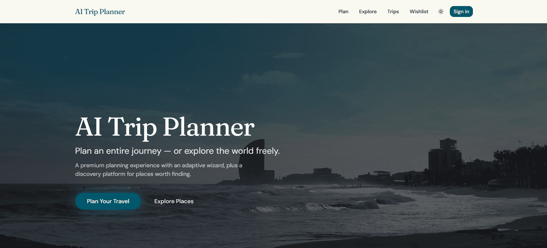 AI Trip Planner screenshot
